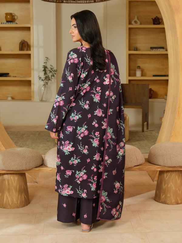 Limelight 3 Piece Khaddar Suit-Printed (Unstitched) Purple