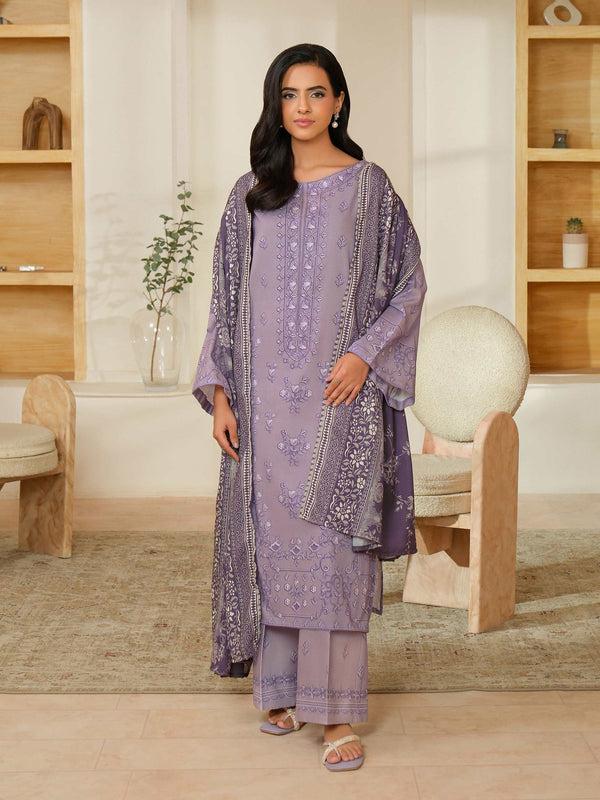 limelight 3 Piece Khaddar Suit-Printed (Unstitched) Purple