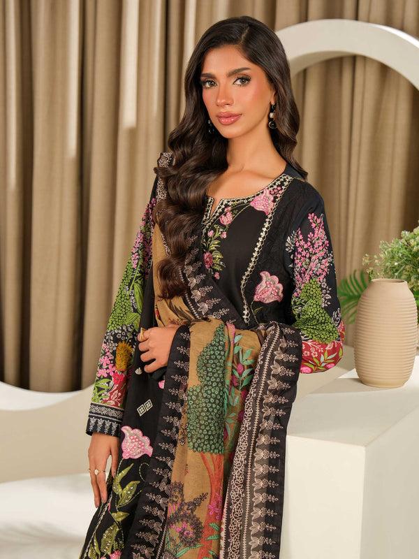 Limelight 3 Piece Lawn Suit-Embroidered (Unstitched) Black