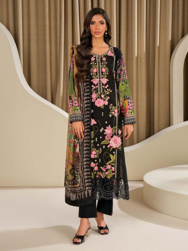 limelight 3 Piece Lawn Suit-Embroidered (Unstitched) Black