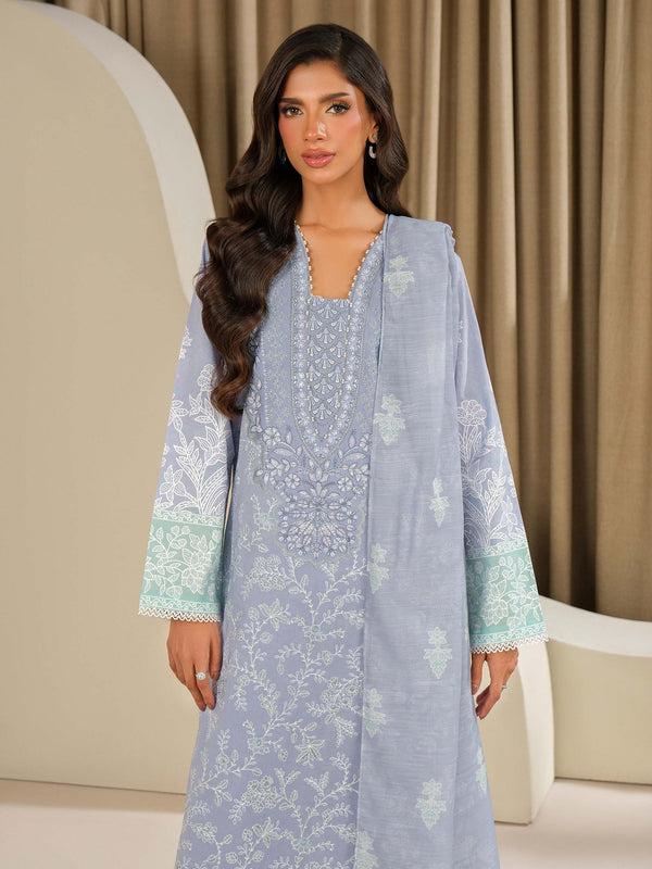 Limelight 3 Piece Lawn Suit-Embroidered (Unstitched) Blue