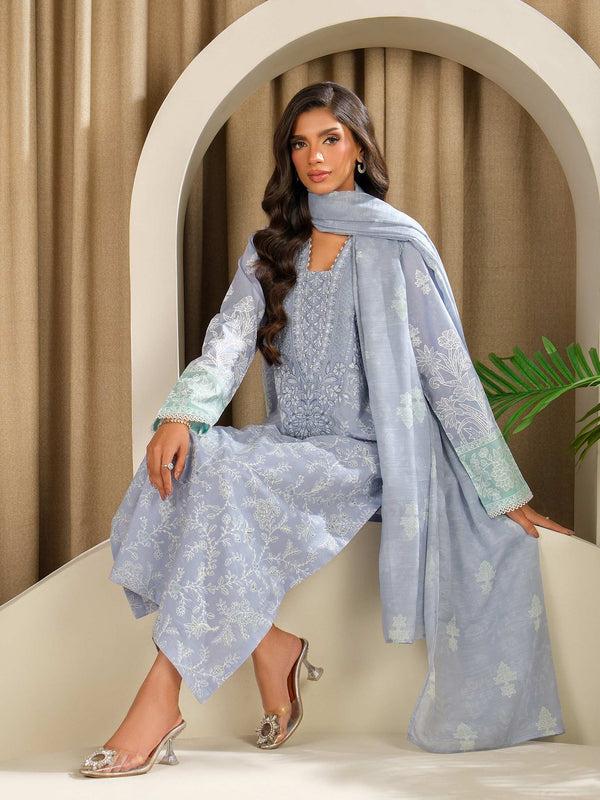 limelight 3 Piece Lawn Suit-Embroidered (Unstitched) Blue