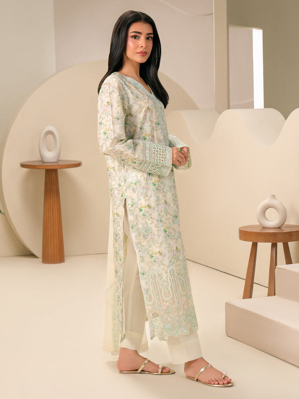 Limelight 3 Piece Lawn Suit-Embroidered (Unstitched) Off White