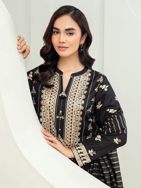 Limelight 3 Piece Lawn Suit-Paste Print (Unstitched) Black