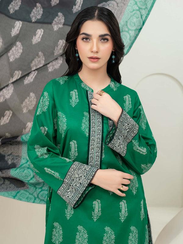 Limelight 3 Piece Lawn Suit-Paste Print (Unstitched) Green