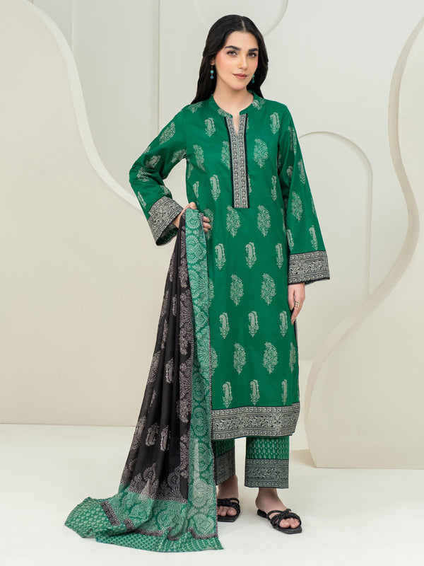 Limelight 3 Piece Lawn Suit-Paste Print (Unstitched) Green