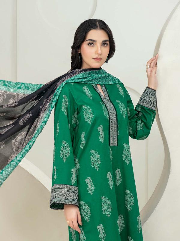 Limelight 3 Piece Lawn Suit-Paste Print (Unstitched) Green