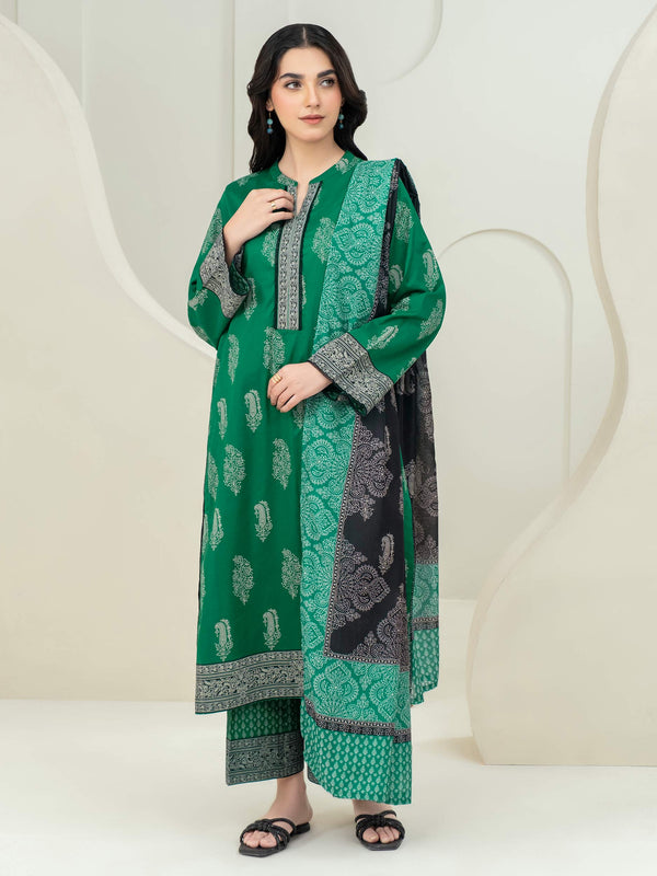 limelight 3 Piece Lawn Suit-Paste Print (Unstitched) Green