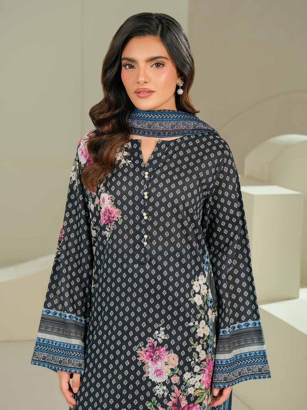 Limelight 3 Piece Lawn Suit-Printed (Unstitched) Black