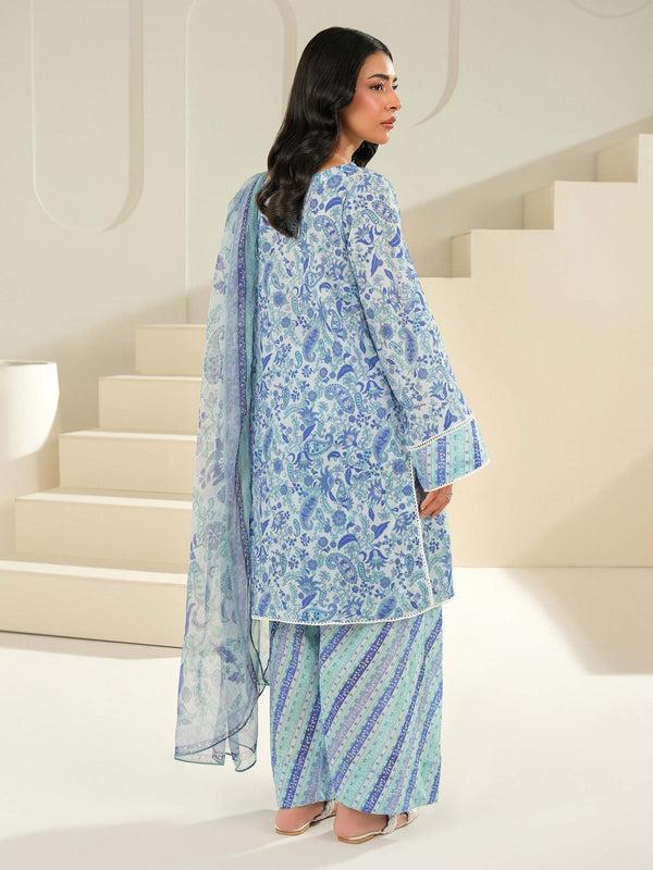 Limelight 3 Piece Lawn Suit-Printed (Unstitched) Blue