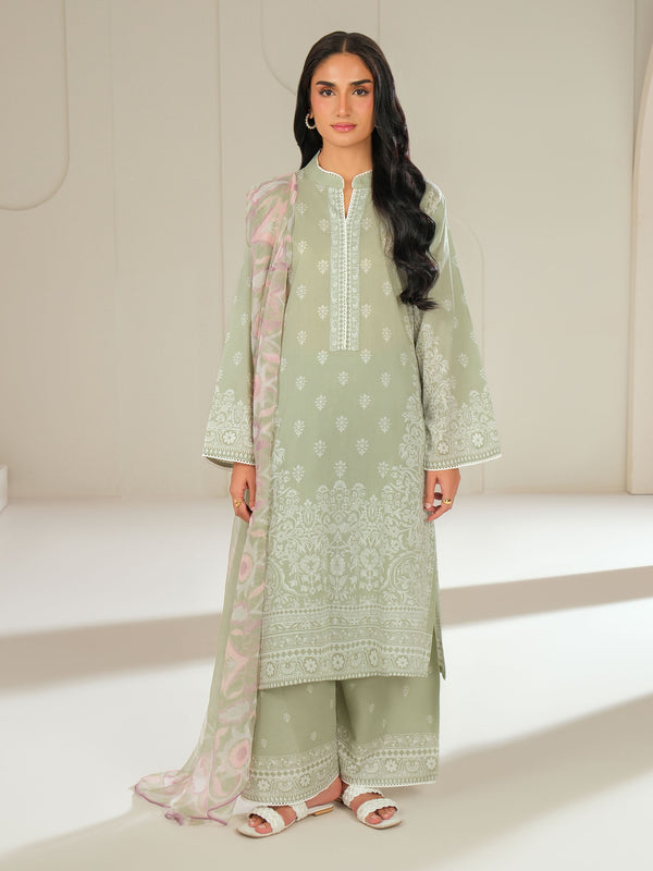 Limelight 3 Piece Lawn Suit-Printed (Unstitched) Green