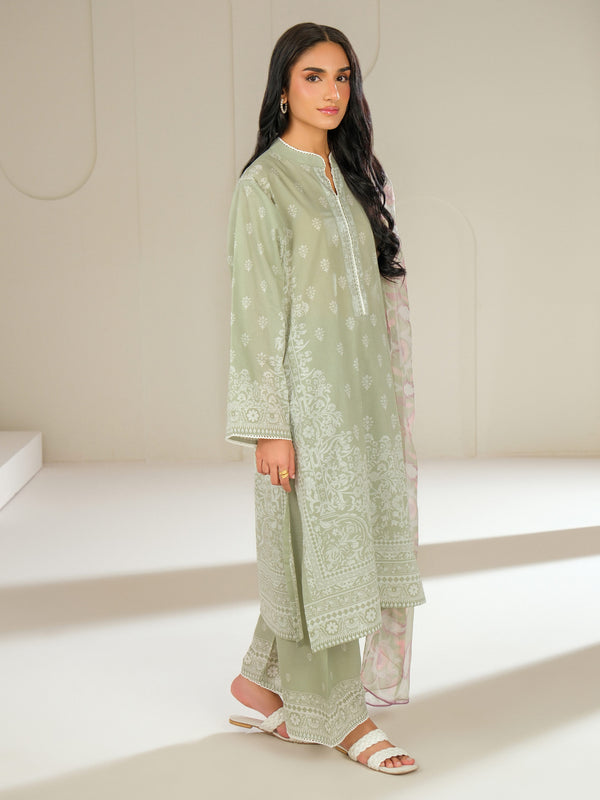 Limelight 3 Piece Lawn Suit-Printed (Unstitched) Green