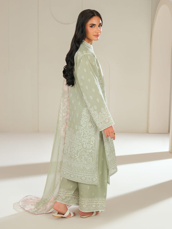 Limelight 3 Piece Lawn Suit-Printed (Unstitched) Green
