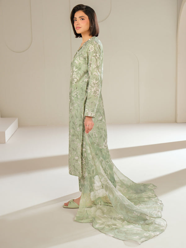 Limelight 3 Piece Lawn Suit-Printed (Unstitched) Green