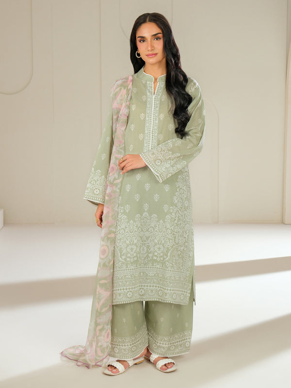 limelight 3 Piece Lawn Suit-Printed (Unstitched) Green