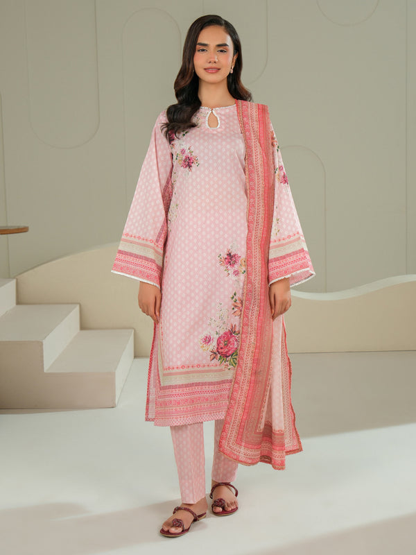 Limelight 3 Piece Lawn Suit-Printed (Unstitched) Pink