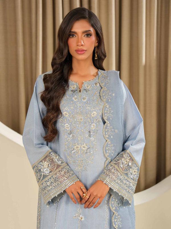 Limelight 3 Piece Missouri Suit-Embroidered (Unstitched) Blue