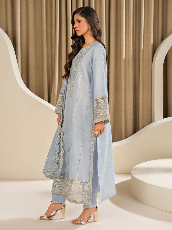 Limelight 3 Piece Missouri Suit-Embroidered (Unstitched) Blue