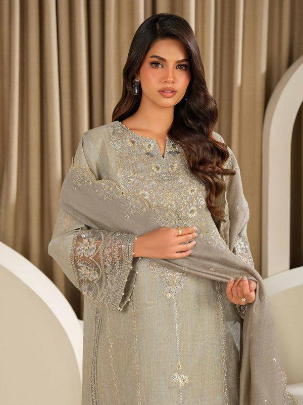 Limelight 3 Piece Missouri Suit-Embroidered (Unstitched) Grey