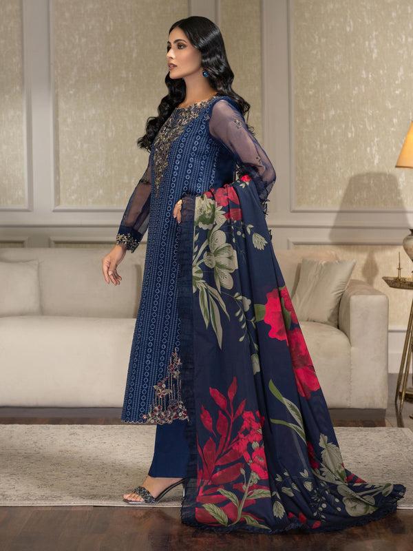 Limelight 3 Piece Organza Suit-Embroidered (Unstitched)