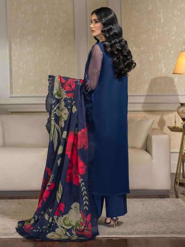 Limelight 3 Piece Organza Suit-Embroidered (Unstitched)