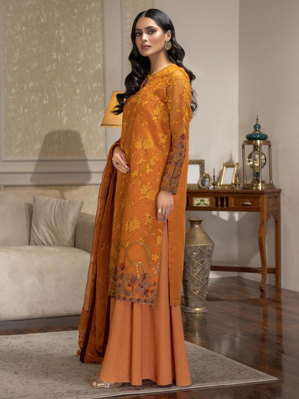 Limelight 3 Piece Organza Suit-Embroidered (Unstitched)