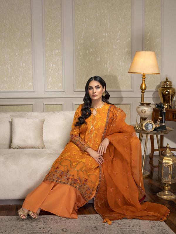 limelight 3 Piece Organza Suit-Embroidered (Unstitched)