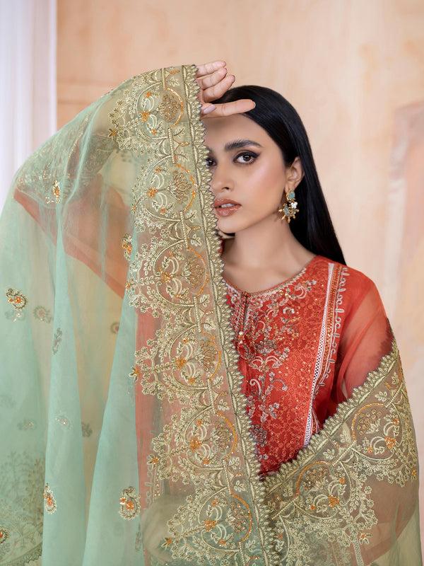 limelight 3 Piece Organza Suit-Embroidered (Unstitched)