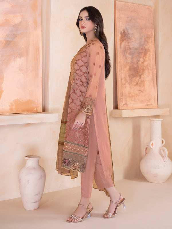 Limelight 3 Piece Organza Suit-Embroidered (Unstitched)