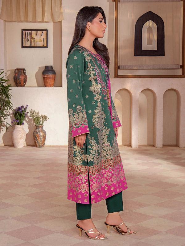Limelight 3 Piece Satin Suit-Embroidered (Unstitched)