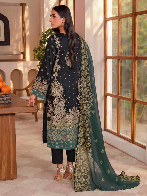 Limelight 3 Piece Satin Suit-Embroidered (Unstitched)