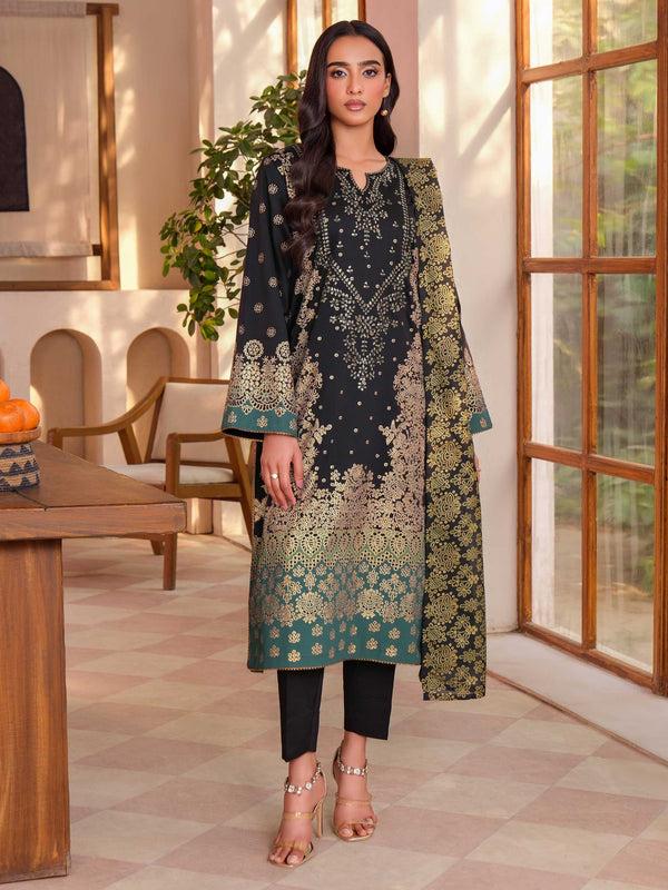 limelight 3 Piece Satin Suit-Embroidered (Unstitched)