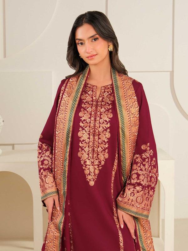 Limelight 3 Piece Satin Suit-Paste Print (Unstitched)