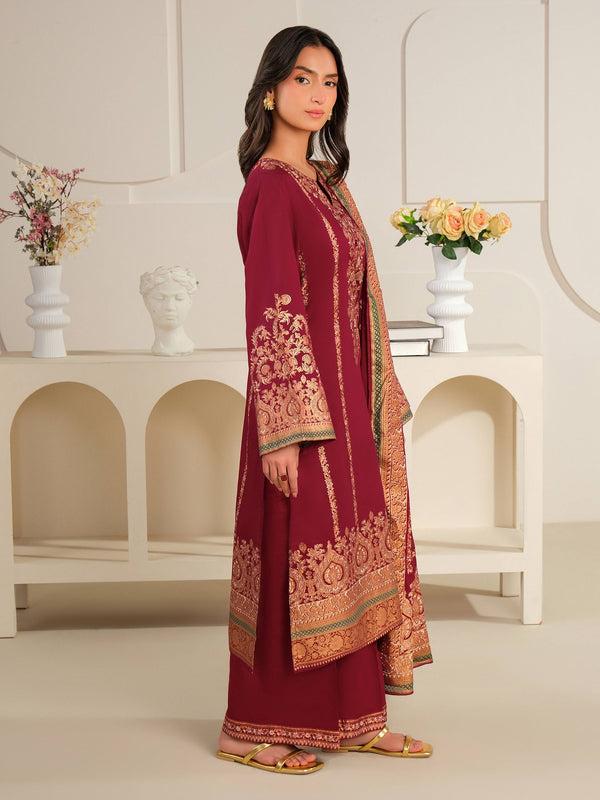 Limelight 3 Piece Satin Suit-Paste Print (Unstitched)