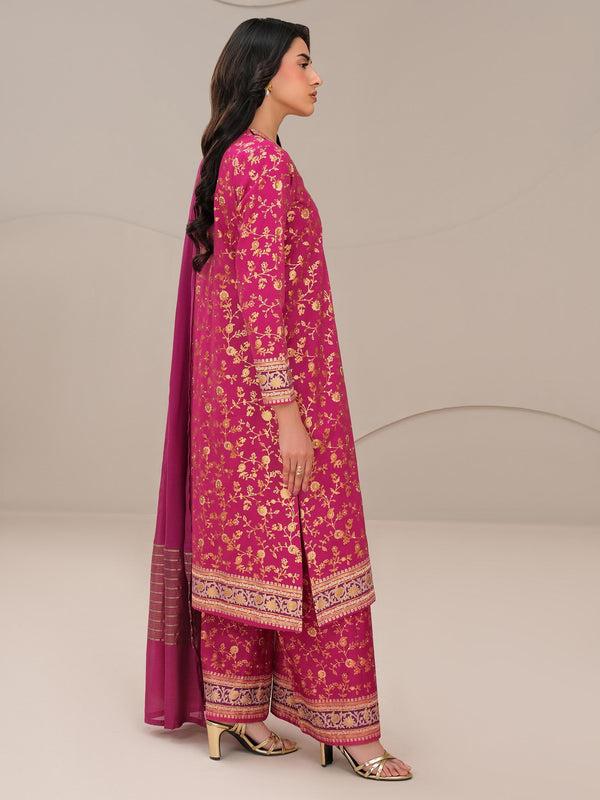 Limelight 3 Piece Satin Suit-Paste Print (Unstitched)