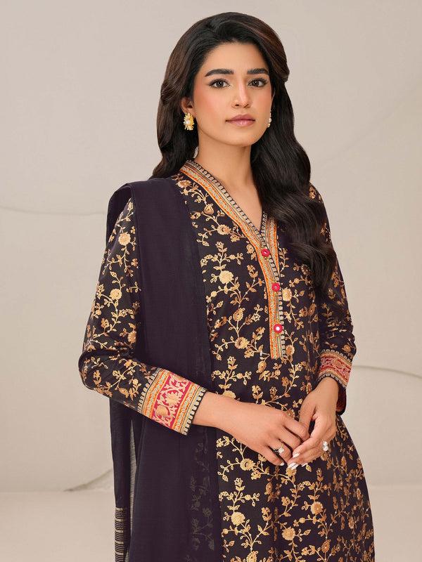 Limelight 3 Piece Satin Suit-Paste Print (Unstitched)