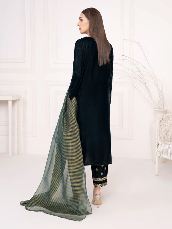 Limelight 3 Piece Velvet Suit-Embroidered(Unstitched)