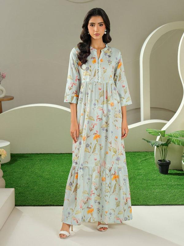 Limelight Cambric Shirt-Printed (Unstitched) Sky Blue