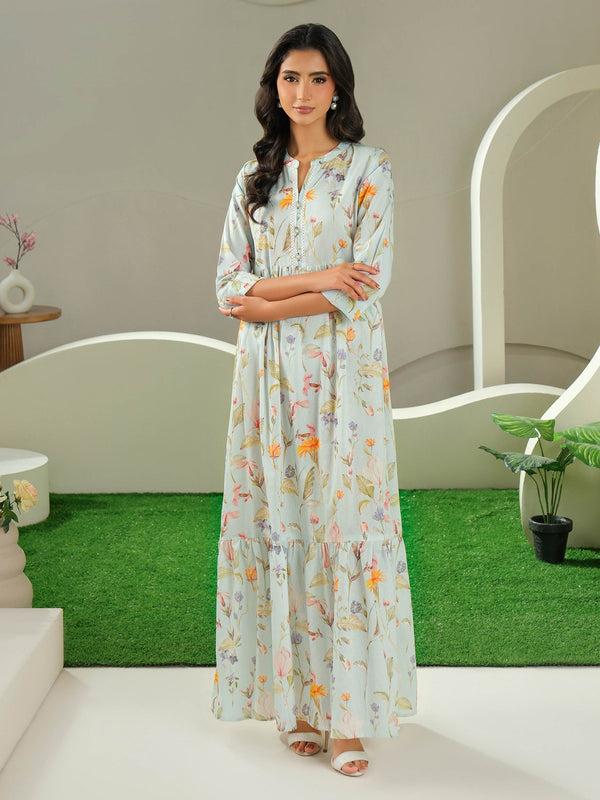 limelight Cambric Shirt-Printed (Unstitched) Sky Blue