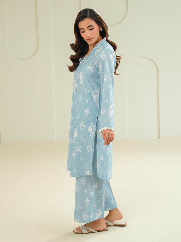 Limelight Khaddar Shirt-Printed (Unstitched) Sky Blue