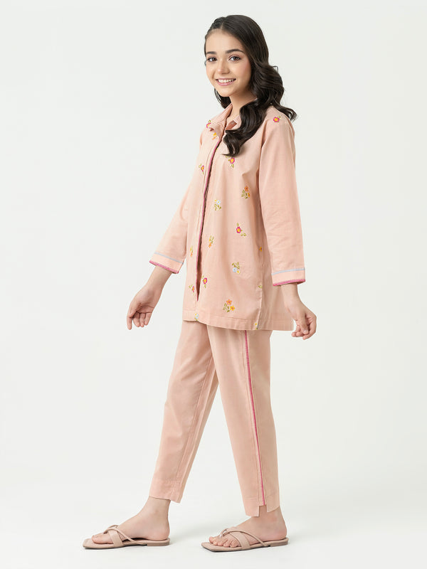 Limelight 2 Piece Cambric Suit-Embroidered (Pret)