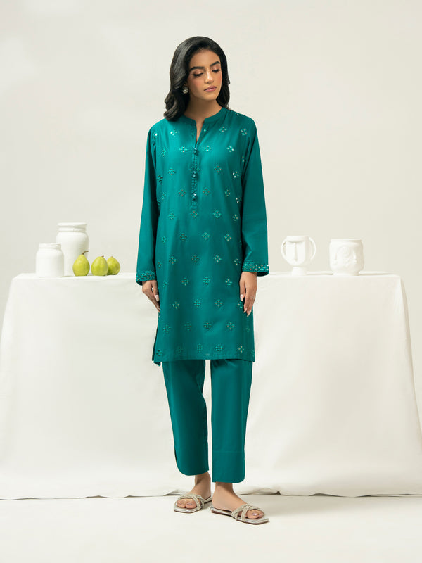 Limelight 2 Piece Cambric Suit-Embroidered (Pret)