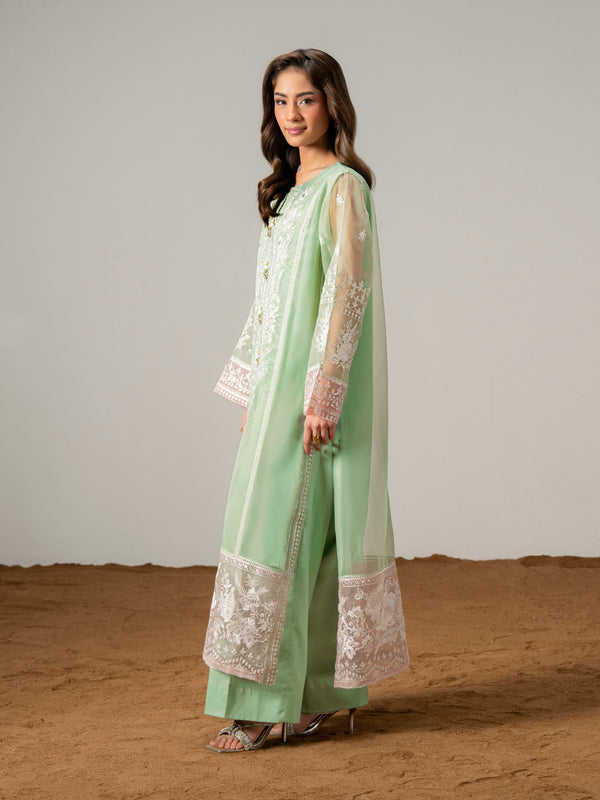 Limelight 2 Piece Organza Suit-Embroidered (Pret)