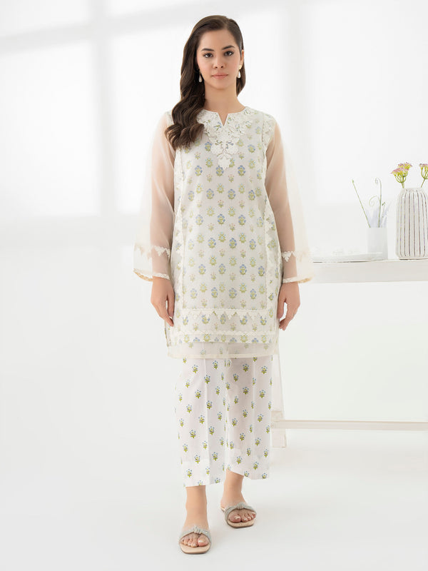 Limelight 2 Piece Organza Suit-Embroidered (Pret)