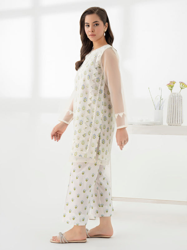 Limelight 2 Piece Organza Suit-Embroidered (Pret)