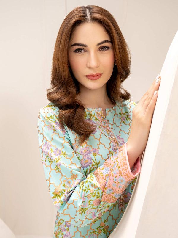 Limelight 2 Piece Paste Print-Suit (Unstitched)