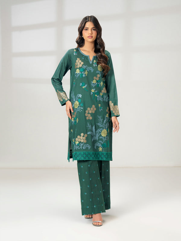 Limelight 2 Piece Raw Silk Suit-Embroidered (Pret)