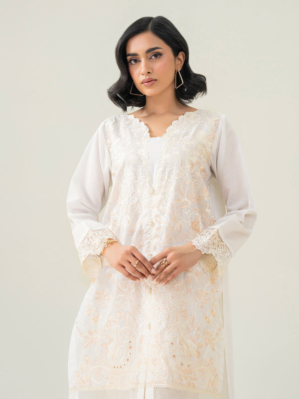 Limelight 2 Piece Raw Silk Suit-Embroidered (Pret)