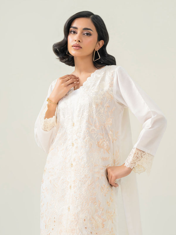 limelight 2 Piece Raw Silk Suit-Embroidered (Pret)