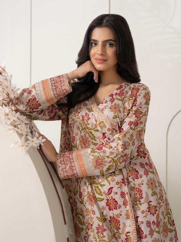 Limelight 2 Piece Satin Suit-Embroidered (Pret)